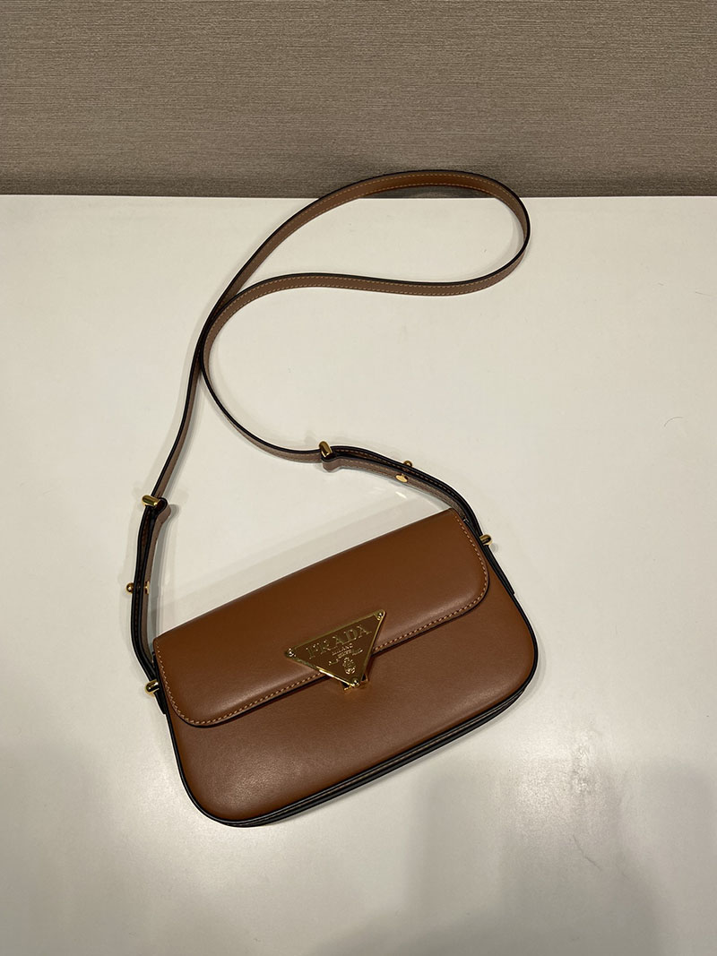 プラダ アウトレット PRADA Leather shoulder bag レザー ショルダーバッグ 1BD339_ASK_F0XUG_V_MTO ブラウン H品 プラダ ショルダーバッグ 人気 - 画像 (8)