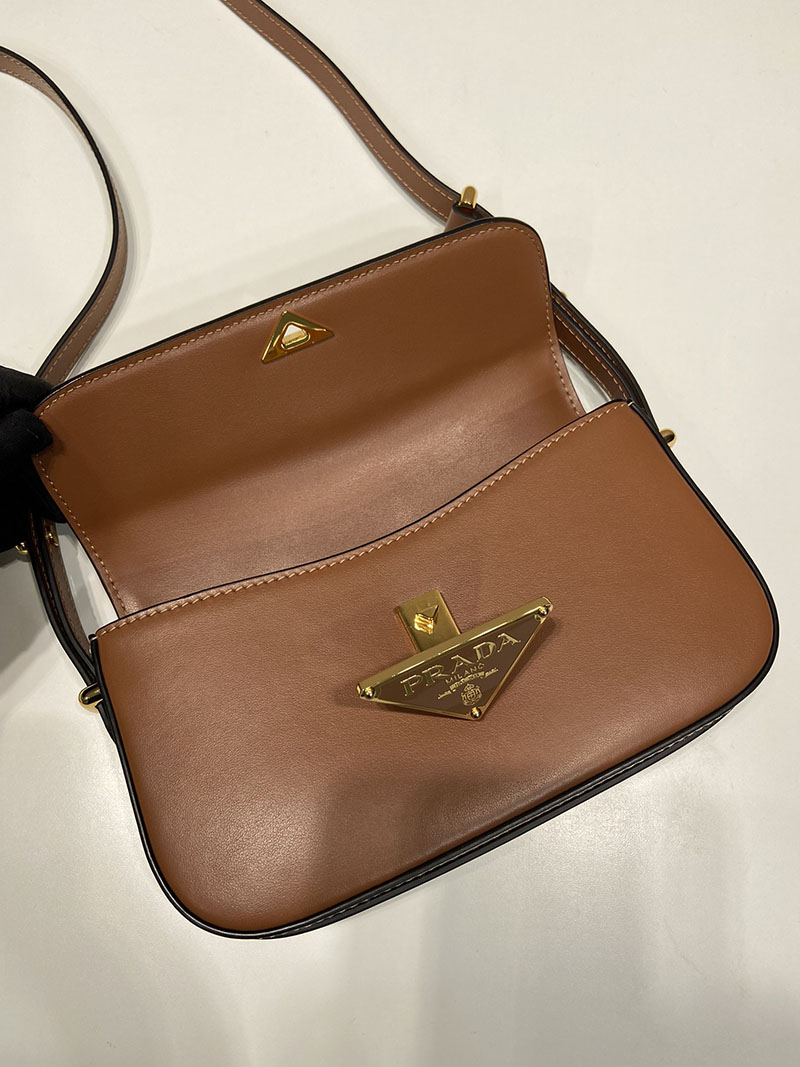 プラダ アウトレット PRADA Leather shoulder bag レザー ショルダーバッグ 1BD339_ASK_F0XUG_V_MTO ブラウン H品 プラダ ショルダーバッグ 人気 - 画像 (5)