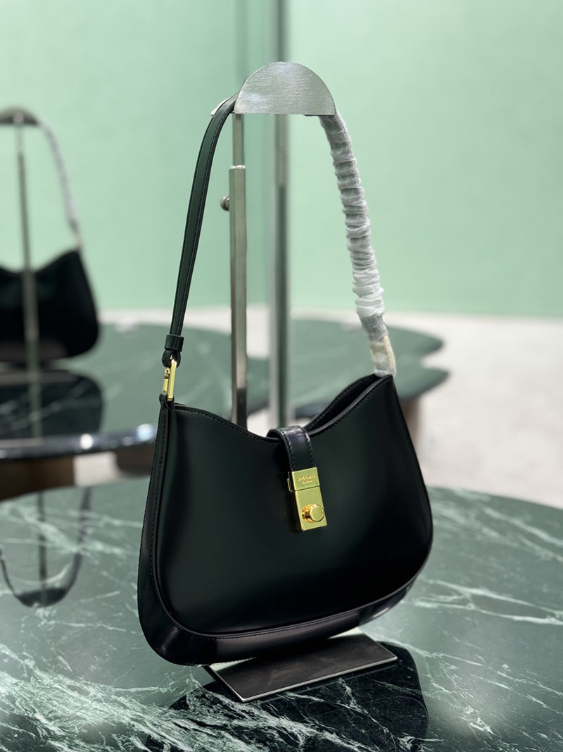 プラダ アウトレット PRADA クレオ クラスプ付 ブラッシュドレザー ショルダーバッグ 1BC169_ZO6_F0632_V_MEO ブラック H品 プラダ ショルダーバッグ 人気 - 画像 (9)