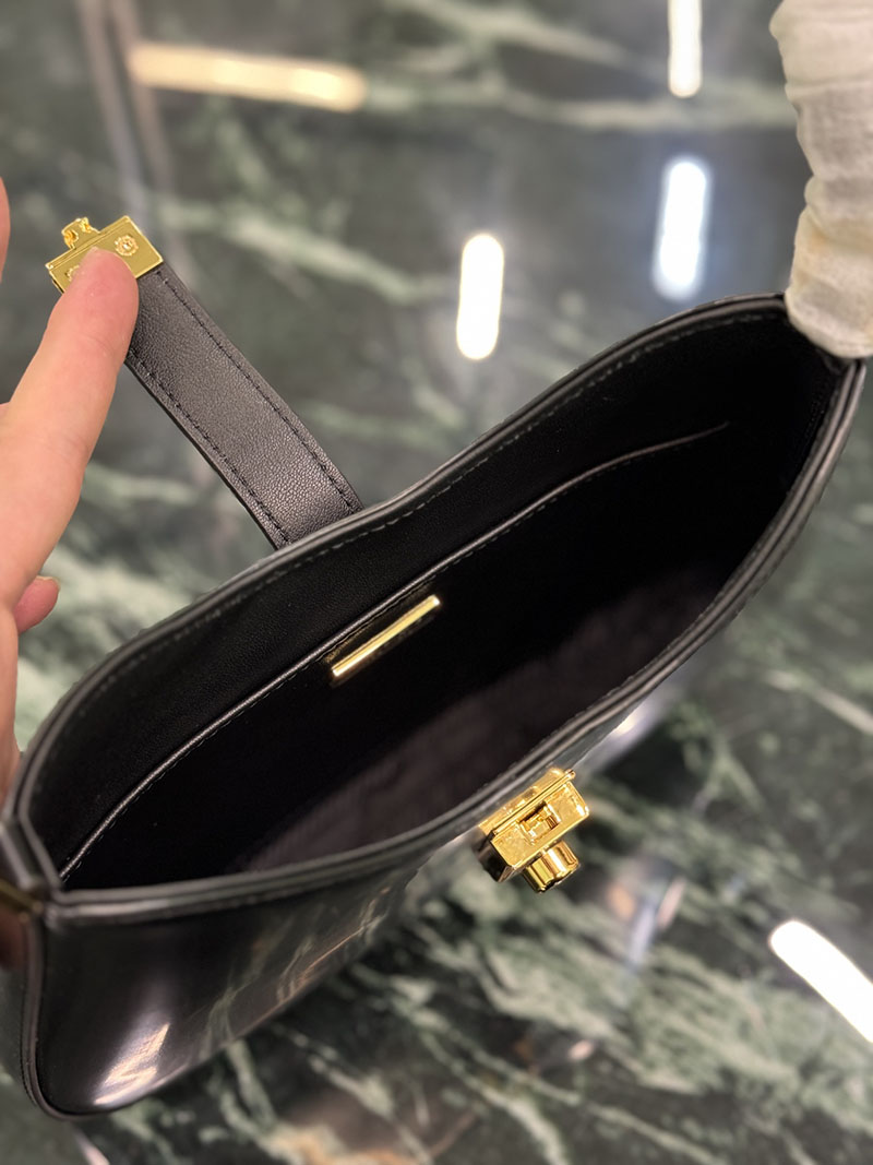プラダ アウトレット PRADA クレオ クラスプ付 ブラッシュドレザー ショルダーバッグ 1BC169_ZO6_F0632_V_MEO ブラック H品 プラダ ショルダーバッグ 人気 - 画像 (3)