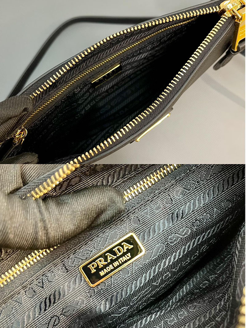 プラダ アウトレット PRADA レザー ポーチ 斜めがけバッグ 1BC238_2CYS_F0002_V_OVO ブラック H品 プラダ バッグ ミニポーチ - 画像 (2)