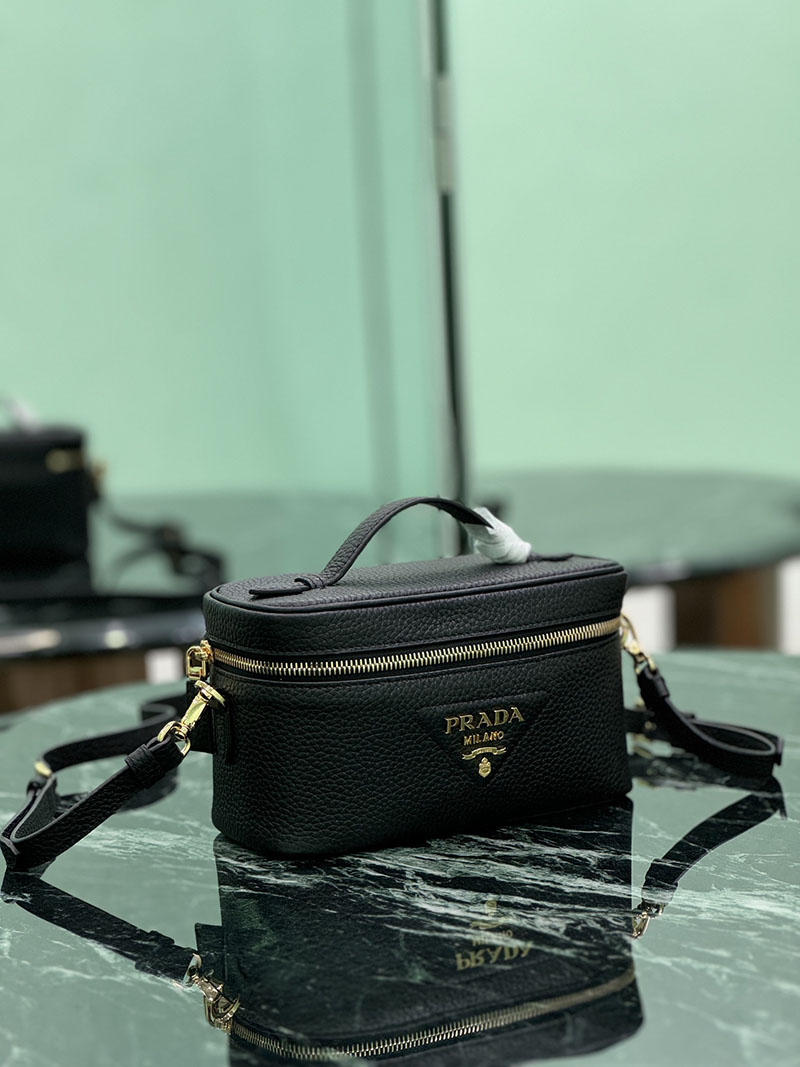 プラダ アウトレット PRADA ショルダーバッグ ハンドバッグ バニティバッグ 1BH202_2DKV_F0632 ブラック H品 プラダ 化粧ポーチ 人気 - 画像 (9)