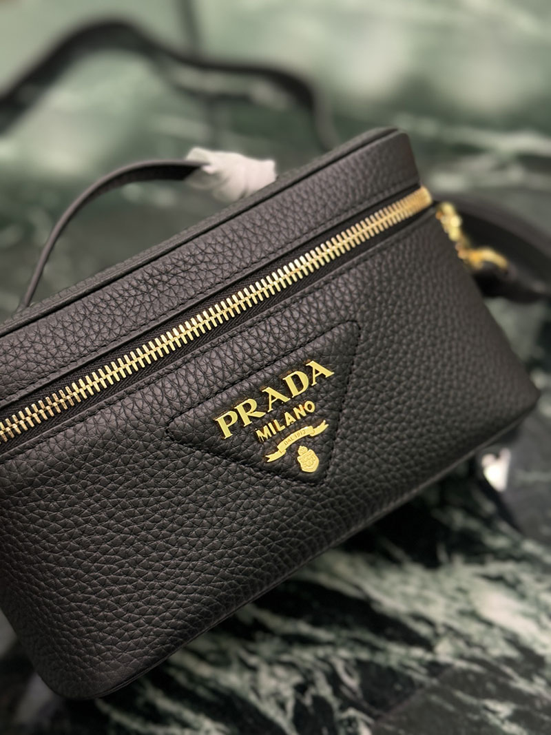 プラダ アウトレット PRADA ショルダーバッグ ハンドバッグ バニティバッグ 1BH202_2DKV_F0632 ブラック H品 プラダ 化粧ポーチ 人気 - 画像 (6)