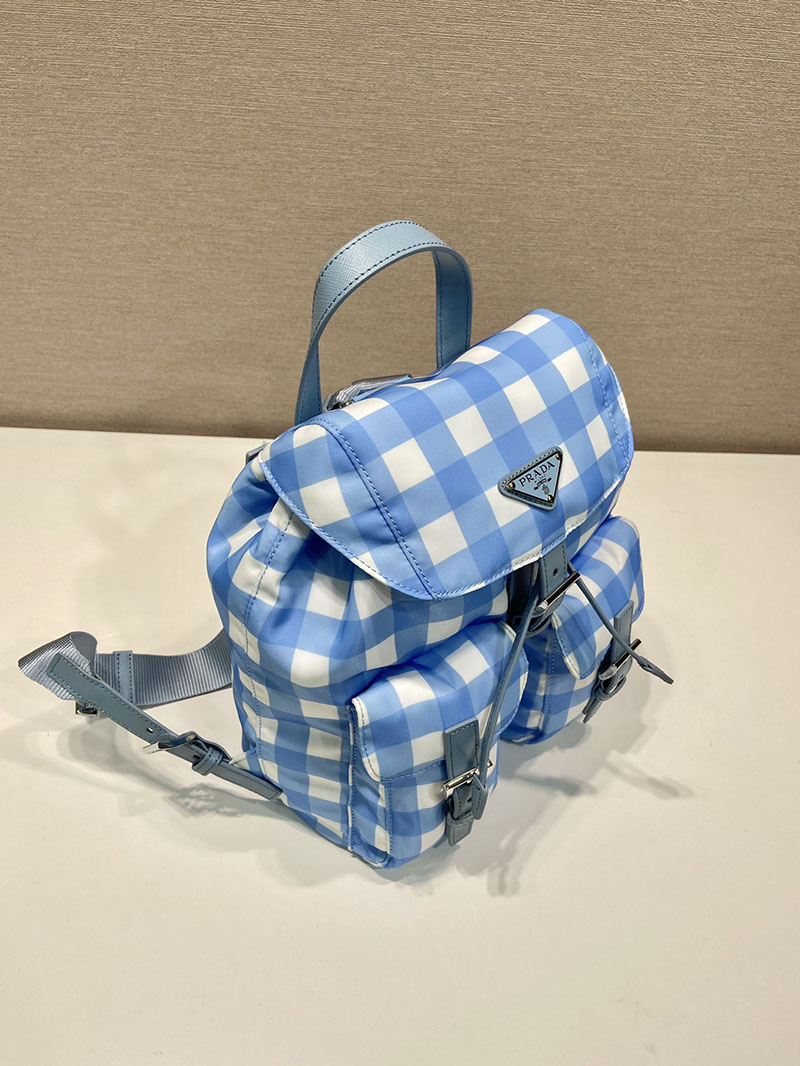 プラダ アウトレット PRADA Re-Edition 1978 Re-Nylon スモール バックパック 1BZ677 ブルー H品 プラダ バックパック アウトレット - 画像 (9)