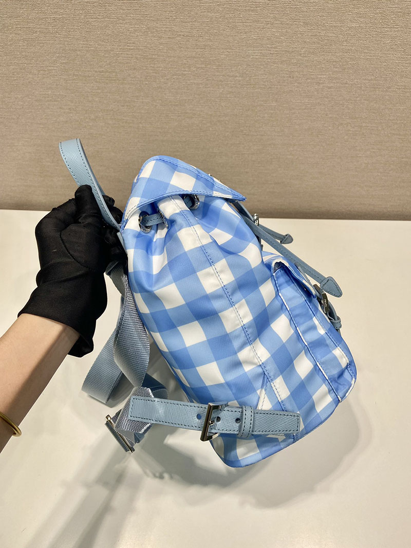プラダ アウトレット PRADA Re-Edition 1978 Re-Nylon スモール バックパック 1BZ677 ブルー H品 プラダ バックパック アウトレット - 画像 (7)