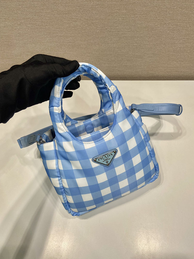 プラダ アウトレット PRADA TESSUTO SOFT パデット MINI トートバッグ 1BA359_2ECF_F0076 ブルー H品 プラダ バックパック アウトレット - 画像 (9)