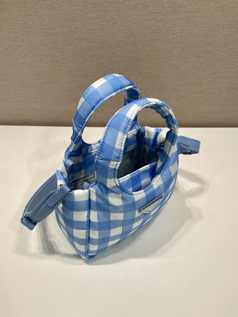 プラダ アウトレット PRADA TESSUTO SOFT パデット MINI トートバッグ 1BA359_2ECF_F0076 ブルー H品 プラダ バックパック アウトレット - 画像 (8)