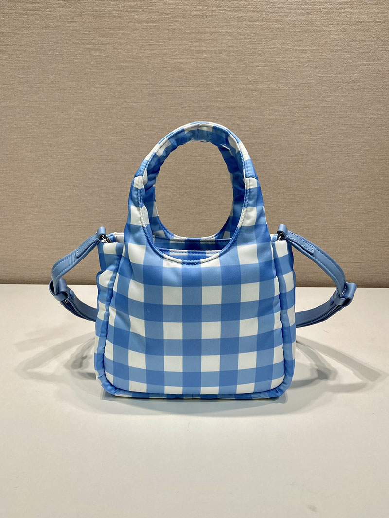 プラダ アウトレット PRADA TESSUTO SOFT パデット MINI トートバッグ 1BA359_2ECF_F0076 ブルー H品 プラダ バックパック アウトレット - 画像 (7)