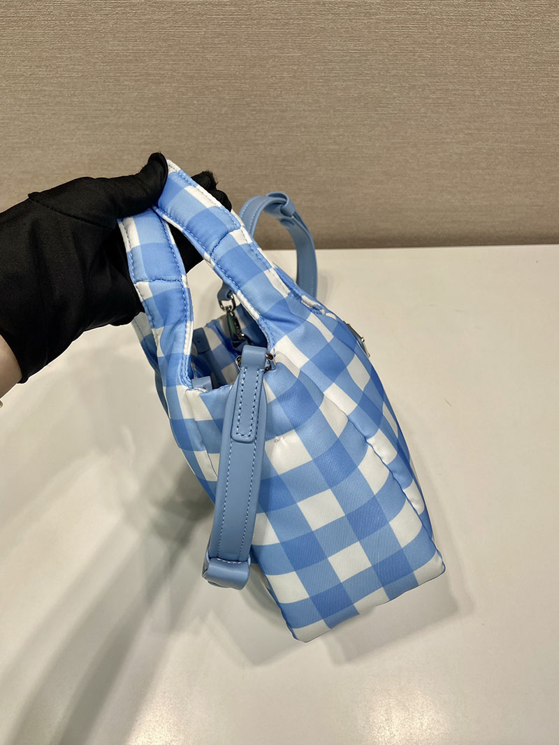 プラダ アウトレット PRADA TESSUTO SOFT パデット MINI トートバッグ 1BA359_2ECF_F0076 ブルー H品 プラダ バックパック アウトレット - 画像 (6)