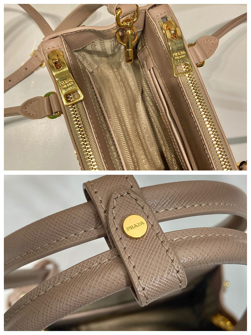 プラダ アウトレット PRADA エレガント Galleria Saffianoレザー ミニバッグ 1BA906 ベージュ H品 プラダ ハンドバッグ レディース - 画像 (2)