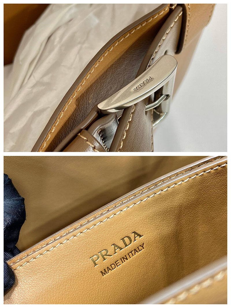 プラダ アウトレット PRADA ベルト付 プラダ バックル ラージ レザー ハンドバッグ 1BA416_2CY9_F03BH_V_DBO キャメル H品 プラダ ショルダーバッグ 人気 - 画像 (2)