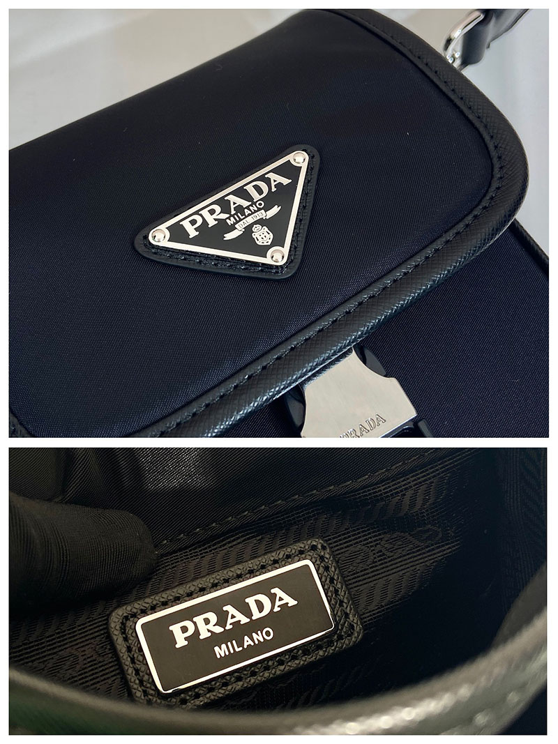 プラダ アウトレット PRADA リナイロン サフィアーノショルダーバッグ 2VD043_2DMH_F0002 ブラック H品 プラダ ナイロンバッグ アウトレット - 画像 (2)