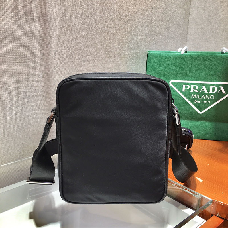 プラダ アウトレット PRADA Re-Nylon xサフィアーノレザー ショルダーバッグ 2VH112_2DMH_F0002_V_XOP ブラック H品 プラダ ナイロンバッグ アウトレット - 画像 (6)