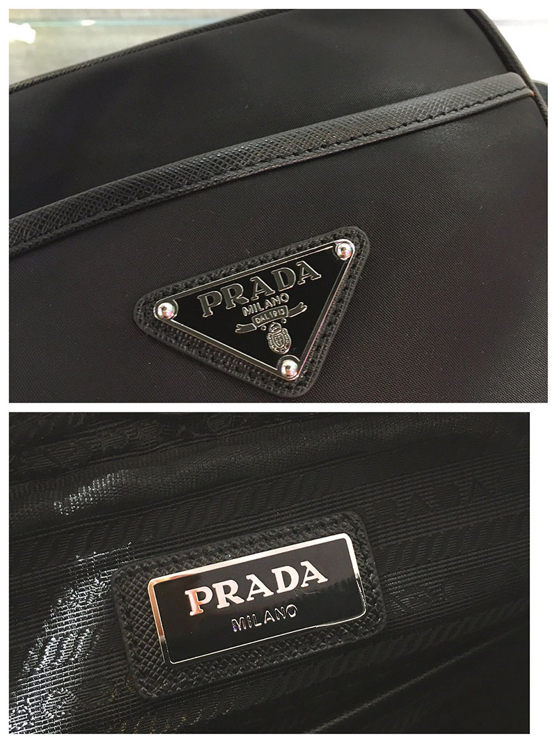 プラダ アウトレット PRADA Re-Nylon xサフィアーノレザー ショルダーバッグ 2VH112_2DMH_F0002_V_XOP ブラック H品 プラダ ナイロンバッグ アウトレット - 画像 (5)