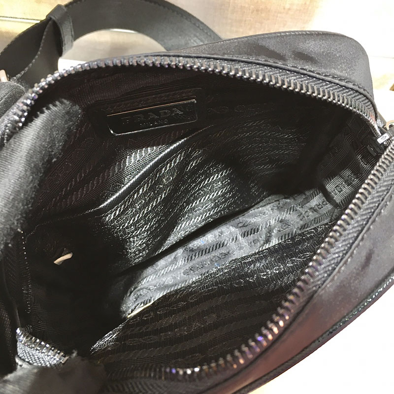プラダ アウトレット PRADA Re-Nylon xサフィアーノレザー ショルダーバッグ 2VH112_2DMH_F0002_V_XOP ブラック H品 プラダ ナイロンバッグ アウトレット - 画像 (2)