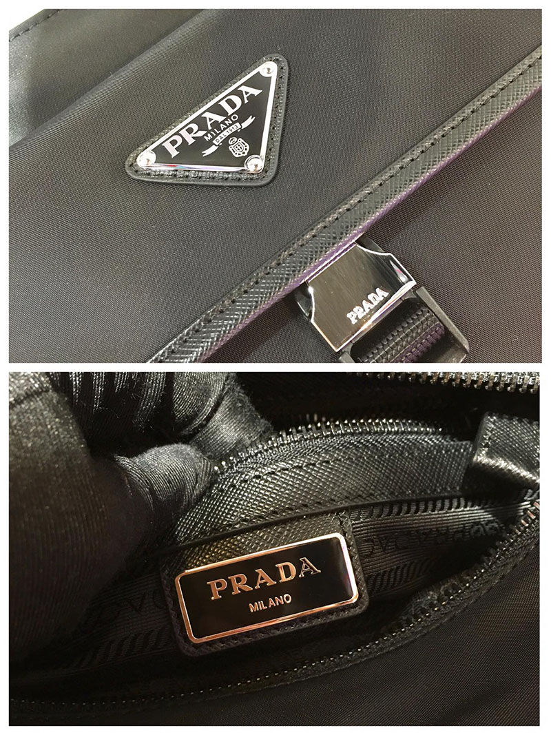プラダ アウトレット PRADA ナイロン トライアングル ロゴ クロスボディー ポーチ付き 2VH110_064_F0002 ブラック H品 プラダ ナイロンバッグ アウトレット - 画像 (6)