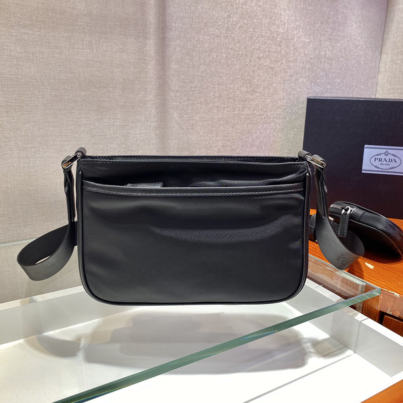 プラダ アウトレット PRADA Re-Nylon xサフィアーノレザー ショルダーバッグ 2VH133_2DMH_F0002_V_XMP ブラック H品 プラダ ナイロンバッグ アウトレット - 画像 (8)