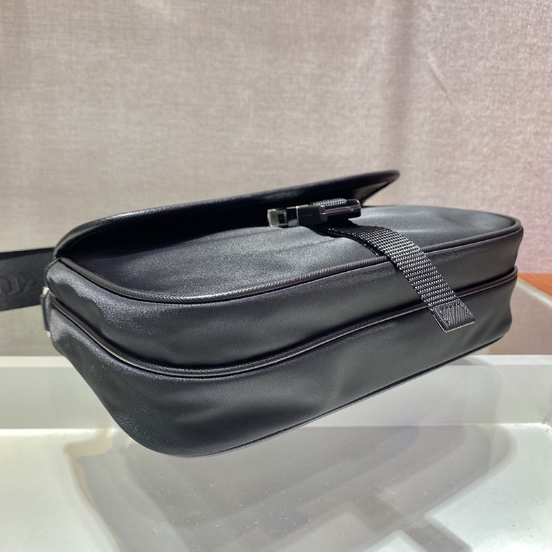プラダ アウトレット PRADA Re-Nylon xサフィアーノレザー ショルダーバッグ 2VH133_2DMH_F0002_V_XMP ブラック H品 プラダ ナイロンバッグ アウトレット - 画像 (7)