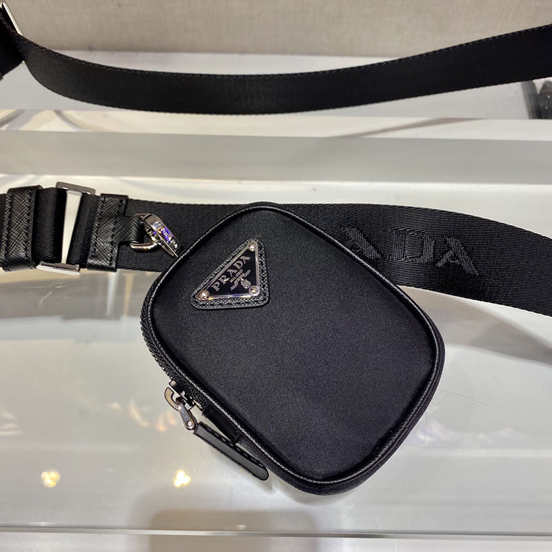 プラダ アウトレット PRADA Re-Nylon xサフィアーノレザー ショルダーバッグ 2VH133_2DMH_F0002_V_XMP ブラック H品 プラダ ナイロンバッグ アウトレット - 画像 (6)