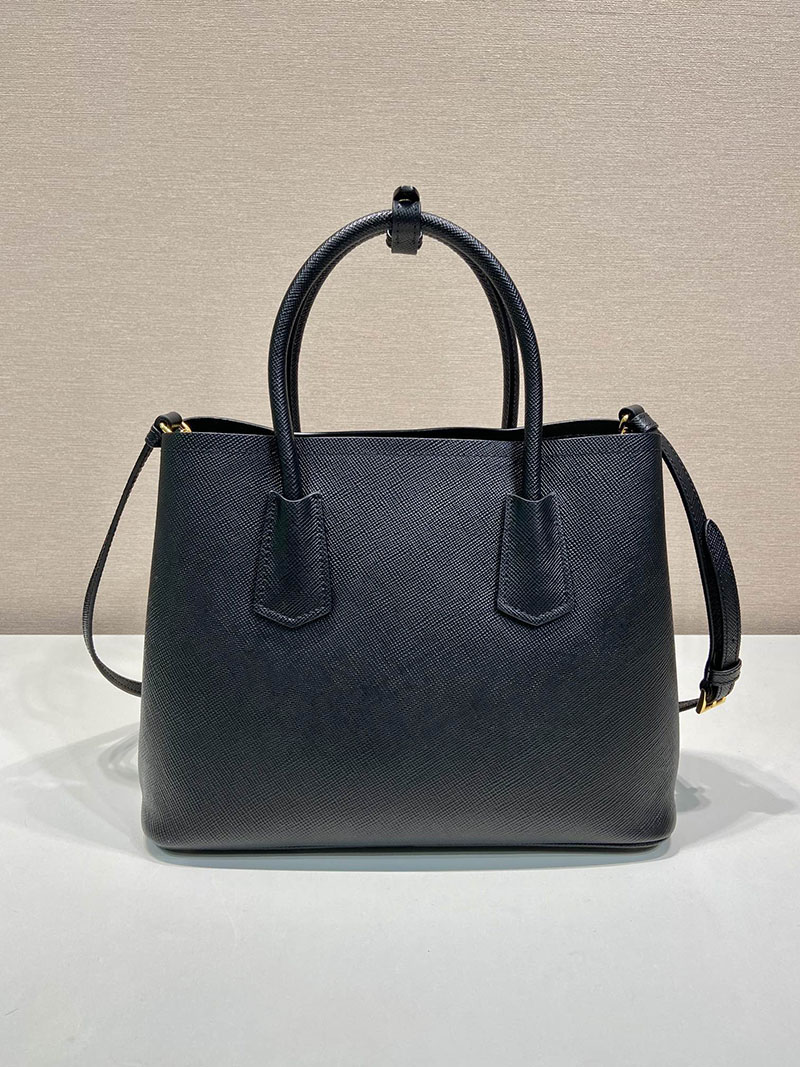 プラダ アウトレット PRADA ダブル サフィアーノレザー ミディアムバッグ 1BG887_2A4A_F0002_V_OOG ブラック H品 プラダ ハンドバッグ 黒 - 画像 (7)