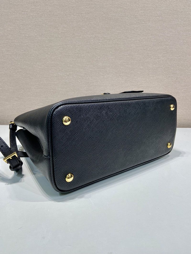 プラダ アウトレット PRADA ダブル サフィアーノレザー ミディアムバッグ 1BG887_2A4A_F0002_V_OOG ブラック H品 プラダ ハンドバッグ 黒 - 画像 (5)