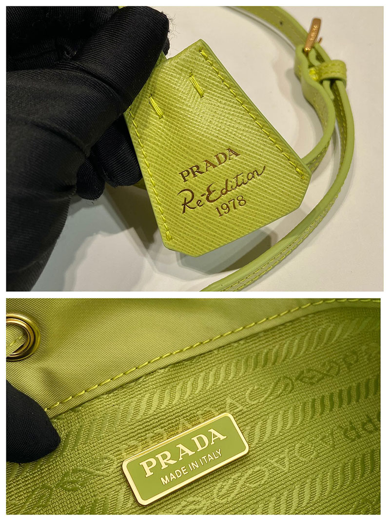 プラダ アウトレット PRADA Re-Edition 1978 Re-Nylon ミニバッグ 1BE067_RV44_F0394_V_WOP ライトグリーン H品 プラダ ミニバッグ レザー - 画像 (2)