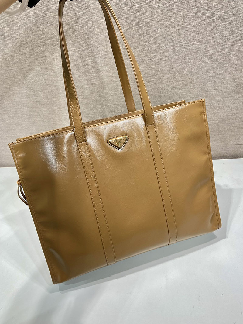 プラダ アウトレット PRADA ラージ ソフトルックスレザー トートバッグ 1BG460_2CYR_F0LT6_V_OON カメオベージュ H品 プラダ トートバッグ アウトレット - 画像 (9)