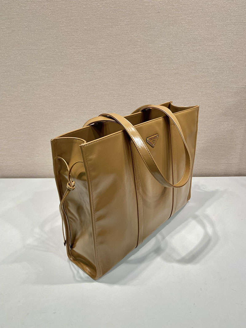 プラダ アウトレット PRADA ラージ ソフトルックスレザー トートバッグ 1BG460_2CYR_F0LT6_V_OON カメオベージュ H品 プラダ トートバッグ アウトレット - 画像 (8)