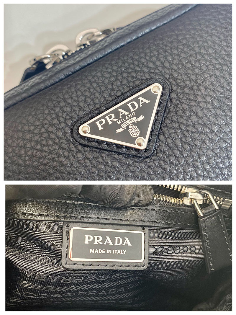 プラダ アウトレット PRADA ヴィッテロダイノレザー ショルダーバッグ 2VH184_2BBE_F0002_V_OOO ブラック H品 プラダ ショルダーバッグ メンズ - 画像 (2)