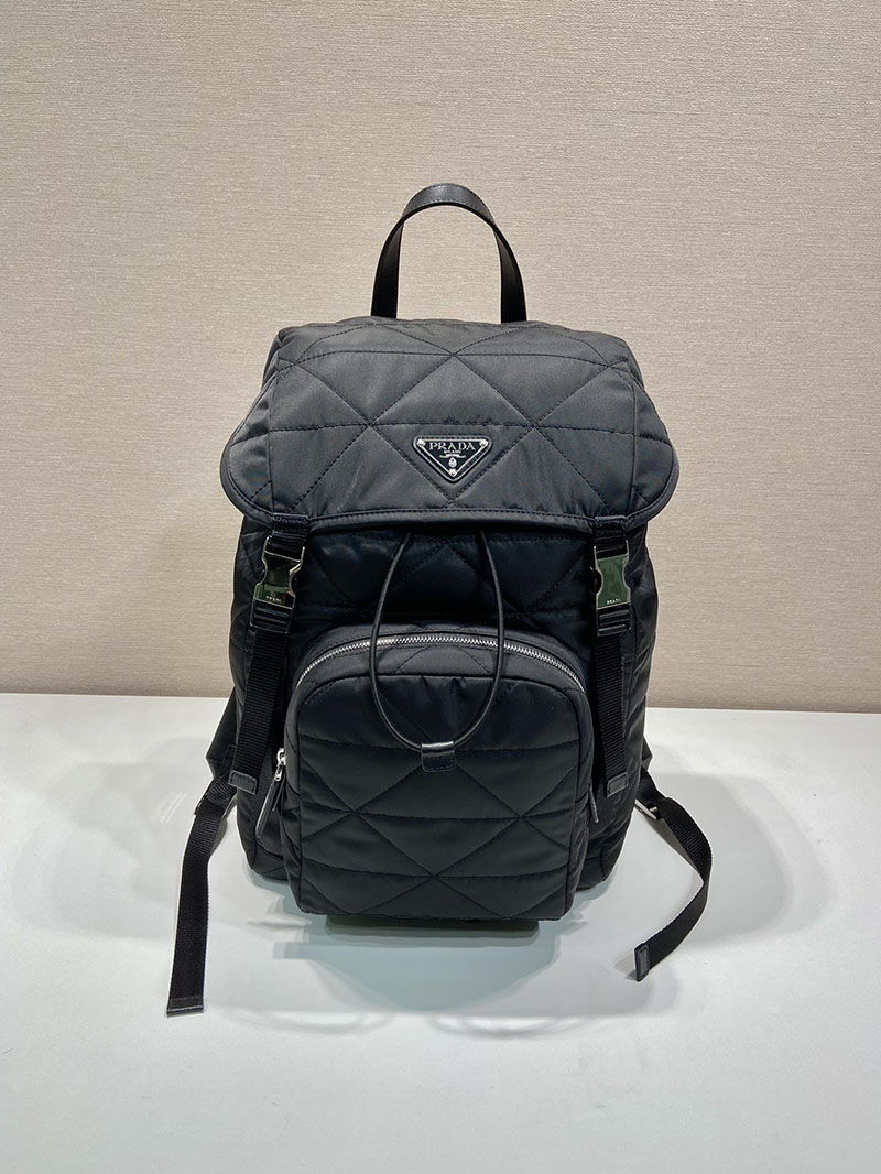 プラダ アウトレット PRADA Re-Nylon xサフィアーノレザー リナイロン・リュック 2VZ135 ブラック H品 プラダ リュック アウトレット - 画像 (9)