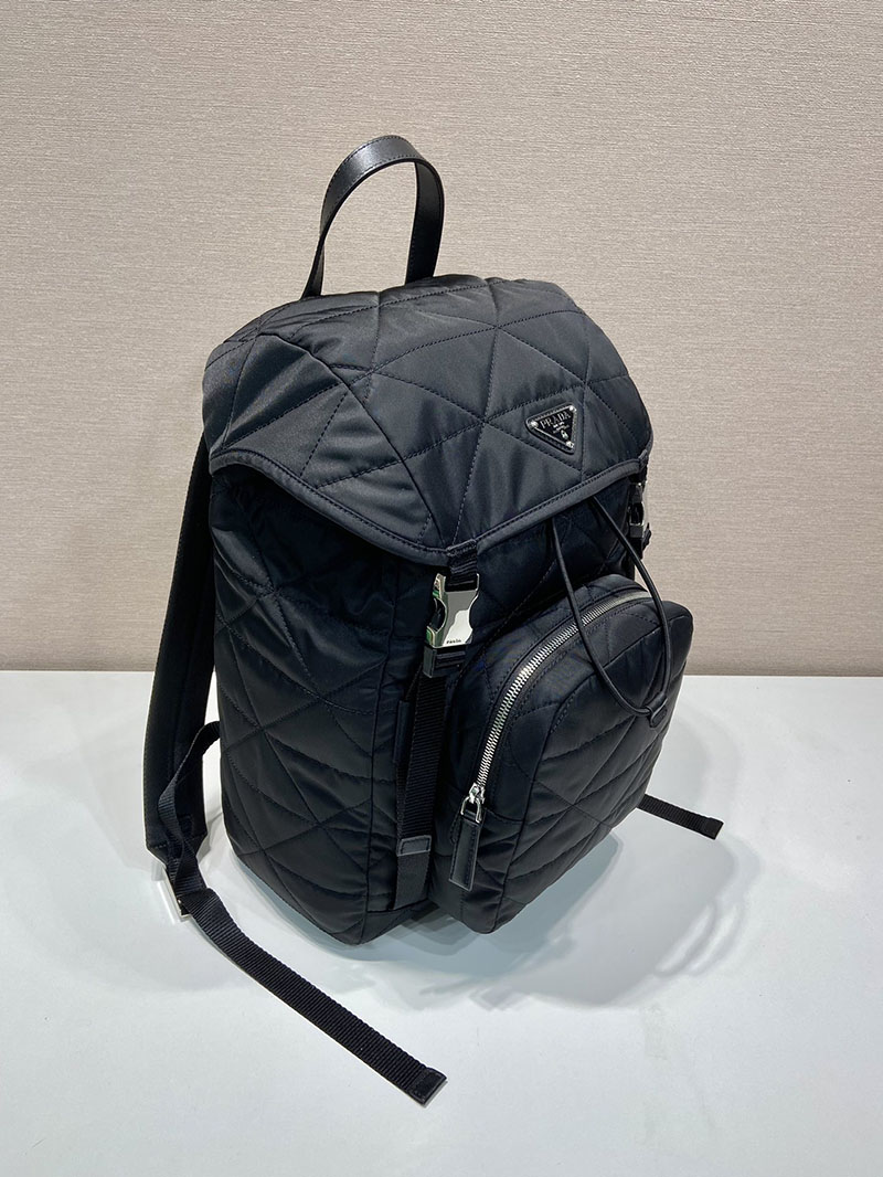 プラダ アウトレット PRADA Re-Nylon xサフィアーノレザー リナイロン・リュック 2VZ135 ブラック H品 プラダ リュック アウトレット - 画像 (8)