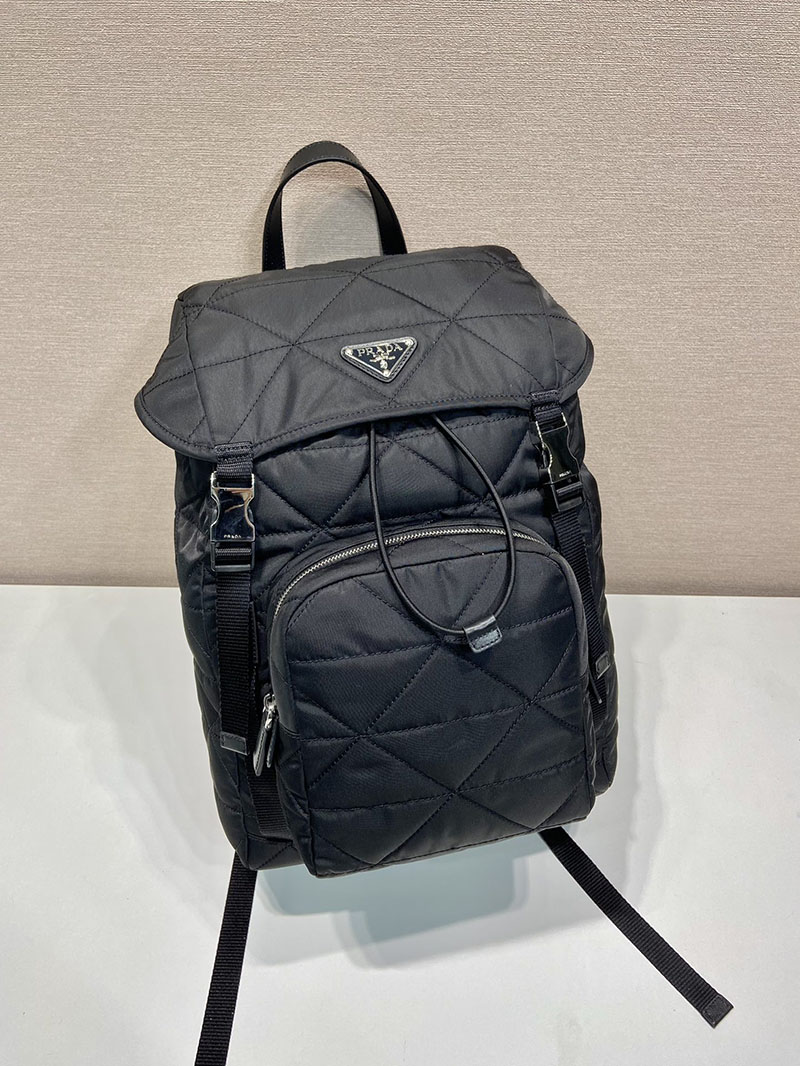 プラダ アウトレット PRADA Re-Nylon xサフィアーノレザー リナイロン・リュック 2VZ135 ブラック H品 プラダ リュック アウトレット - 画像 (7)