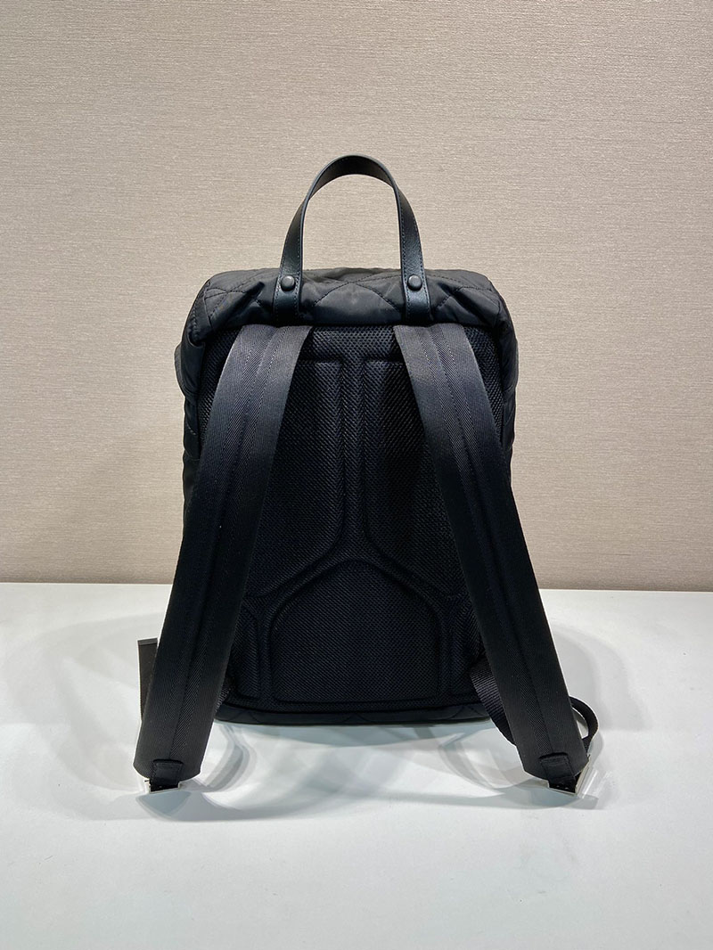 プラダ アウトレット PRADA Re-Nylon xサフィアーノレザー リナイロン・リュック 2VZ135 ブラック H品 プラダ リュック アウトレット - 画像 (6)