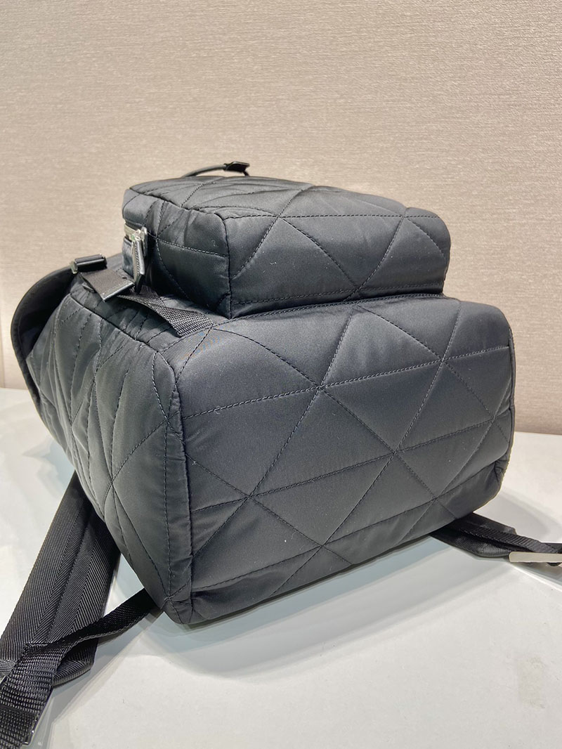 プラダ アウトレット PRADA Re-Nylon xサフィアーノレザー リナイロン・リュック 2VZ135 ブラック H品 プラダ リュック アウトレット - 画像 (4)