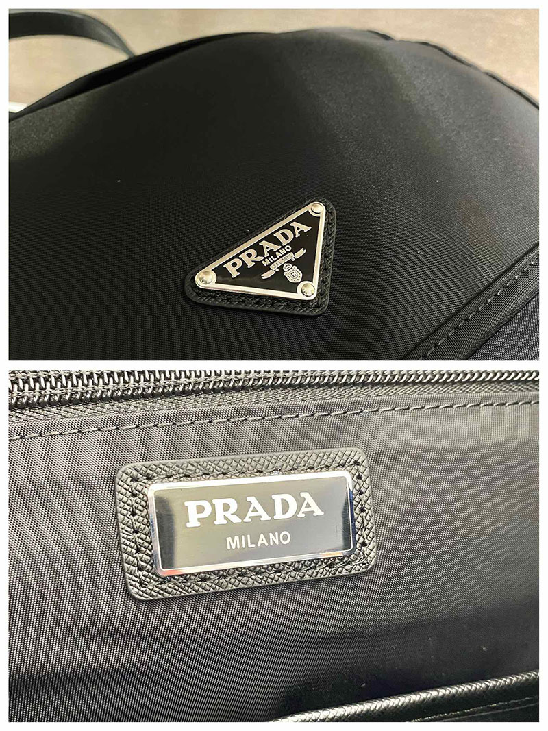 プラダ アウトレット PRADA Re-Nylon xサフィアーノレザー バックパック 2VZ135_2DMG_F0002_V_HOL ブラック H品 プラダ ナイロンリュック - 画像 (2)