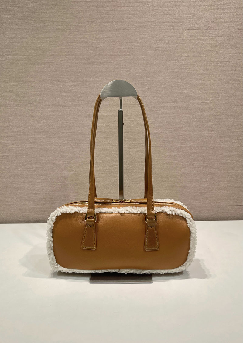 プラダ アウトレット PRADA ミディアム シアリング ダブルハンドルバッグ 1BB124_2CTT_F036S_V_DVZ コニャック H品 プラダ ホーボーバッグ - 画像 (7)