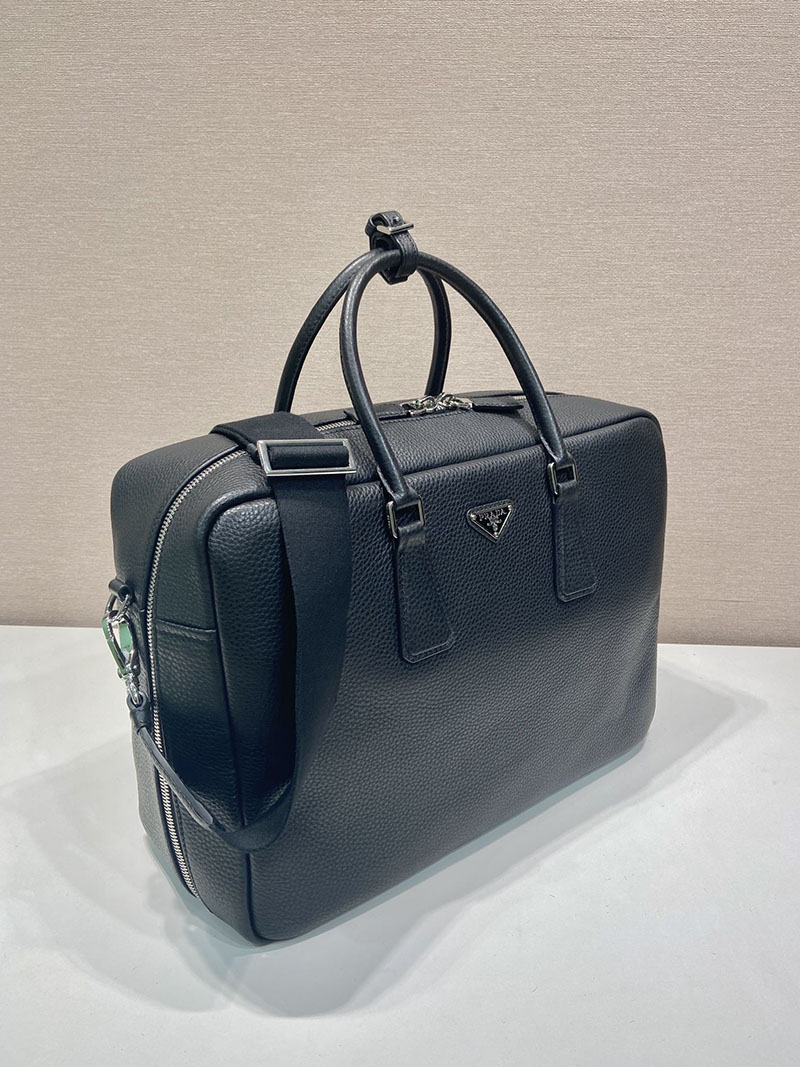 プラダ アウトレット PRADA ヴィッテロダイノレザー ブリーフケース 2VE339_2BBE_F0002_V_OOO ブラック H品 プラダ ビジネスバッグ メンズ - 画像 (9)