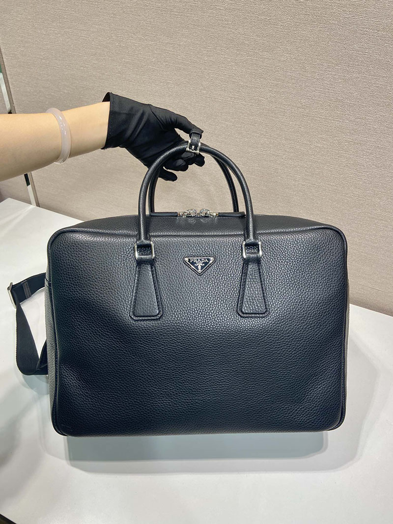 プラダ アウトレット PRADA ヴィッテロダイノレザー ブリーフケース 2VE339_2BBE_F0002_V_OOO ブラック H品 プラダ ビジネスバッグ メンズ - 画像 (8)