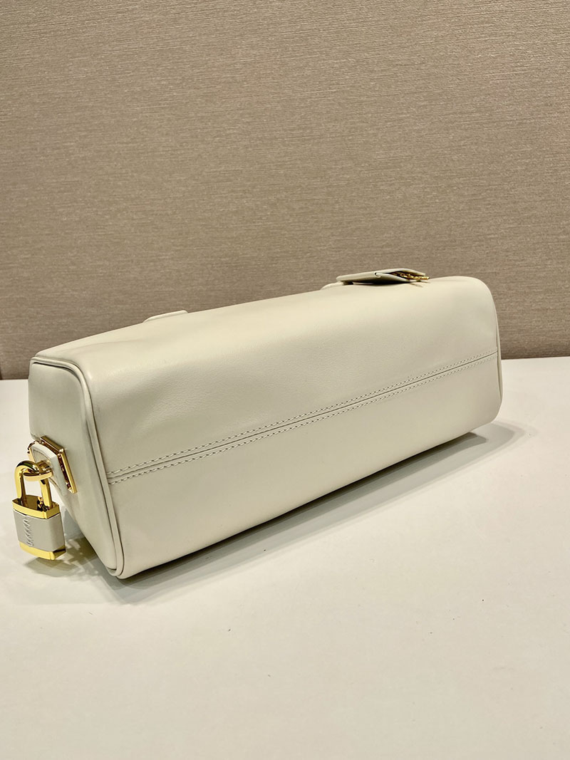プラダ アウトレット PRADA ミディアム レザー トップハンドルバッグ 1BB127_2CYS_F0009_V_ODO ホワイト H品 プラダ レザーバッグ レディース - 画像 (6)