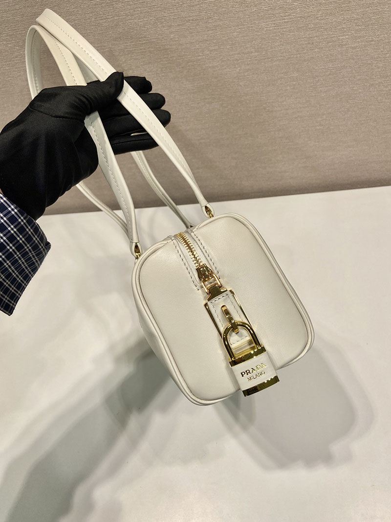 プラダ アウトレット PRADA ミディアム レザー トップハンドルバッグ 1BB127_2CYS_F0009_V_ODO ホワイト H品 プラダ レザーバッグ レディース - 画像 (5)