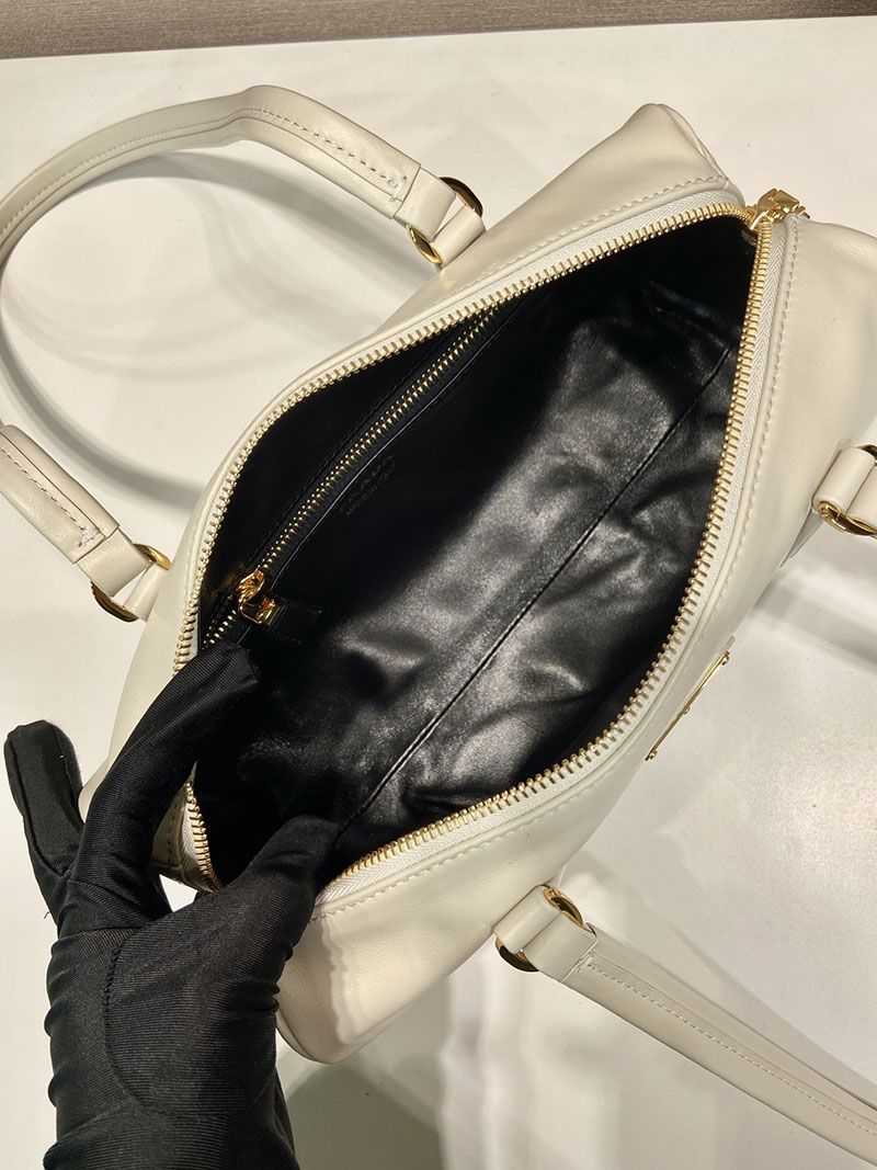 プラダ アウトレット PRADA ミディアム レザー トップハンドルバッグ 1BB127_2CYS_F0009_V_ODO ホワイト H品 プラダ レザーバッグ レディース - 画像 (3)