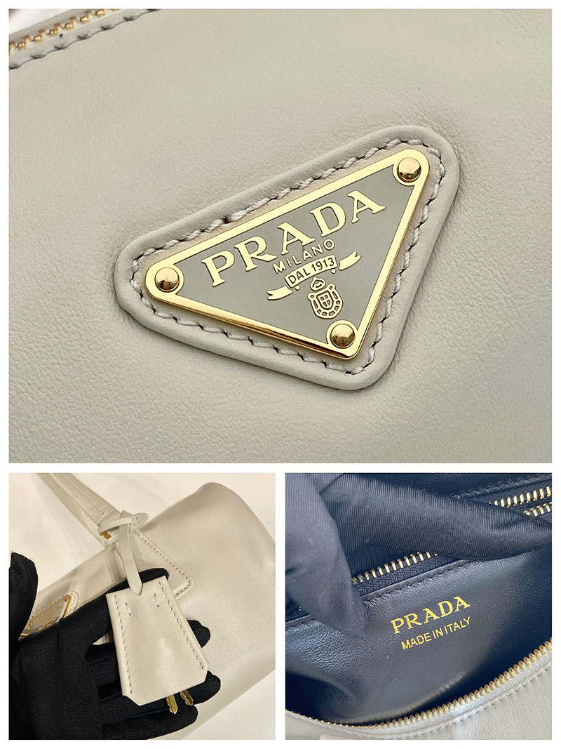 プラダ アウトレット PRADA ミディアム レザー トップハンドルバッグ 1BB127_2CYS_F0009_V_ODO ホワイト H品 プラダ レザーバッグ レディース - 画像 (2)