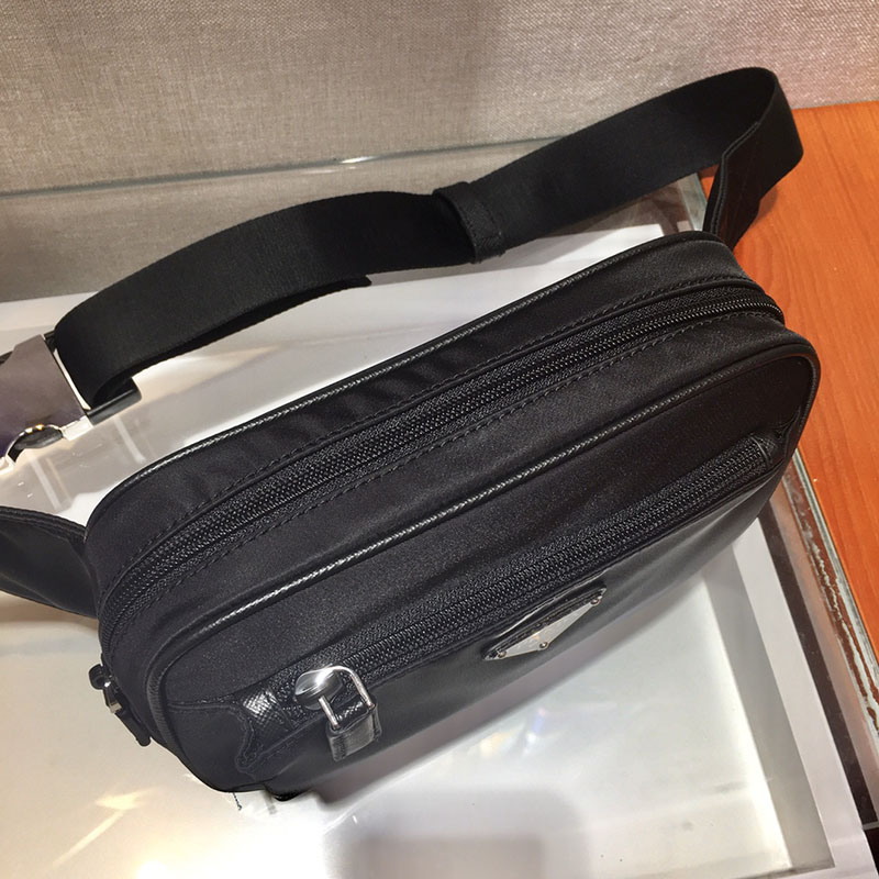 プラダ アウトレット PRADA Re-Nylon xサフィアーノレザー ベルトバッグ 2VL977_2DMG_F0002_V_WOO ブラック H品 プラダ ボディバッグ アウトレット - 画像 (4)