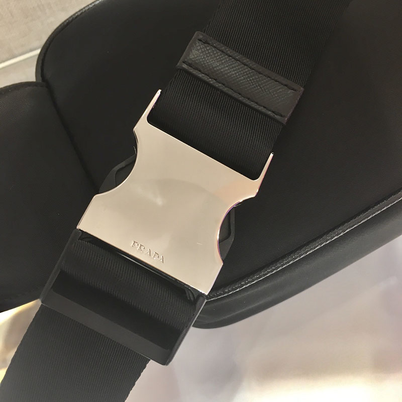 プラダ アウトレット PRADA Re-Nylon xサフィアーノレザー ベルトバッグ 2VL977_2DMG_F0002_V_WOO ブラック H品 プラダ ボディバッグ アウトレット - 画像 (3)
