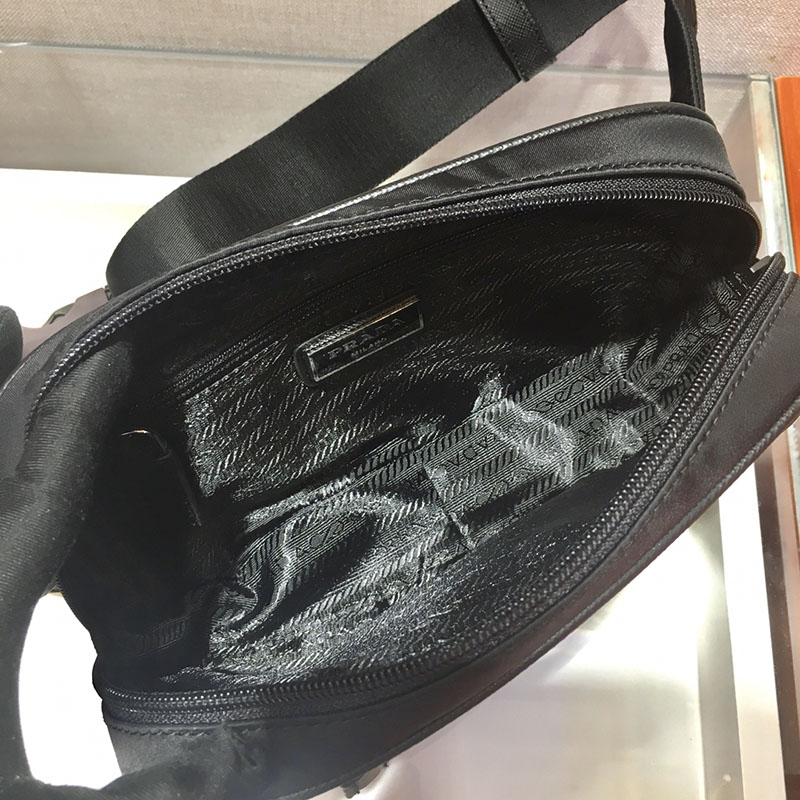 プラダ アウトレット PRADA Re-Nylon xサフィアーノレザー ベルトバッグ 2VL977_2DMG_F0002_V_WOO ブラック H品 プラダ ボディバッグ アウトレット - 画像 (2)