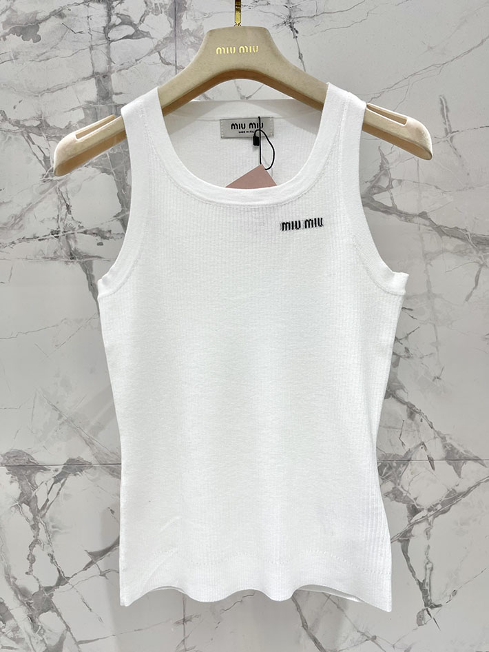 最高級MiuMiuスーパーコピー ミュウミュウ服コピー コットン ニット タンクトップ MMV075_12ZL_F0009_S_231 miumiu タンクトップ レディース - 画像 (9)