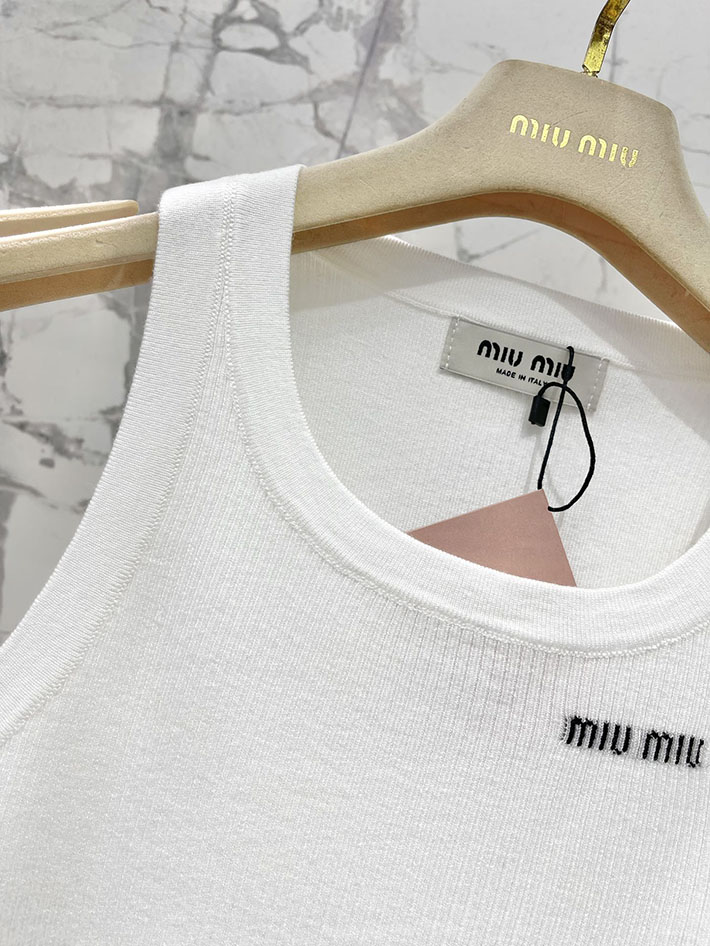 最高級MiuMiuスーパーコピー ミュウミュウ服コピー コットン ニット タンクトップ MMV075_12ZL_F0009_S_231 miumiu タンクトップ レディース - 画像 (8)