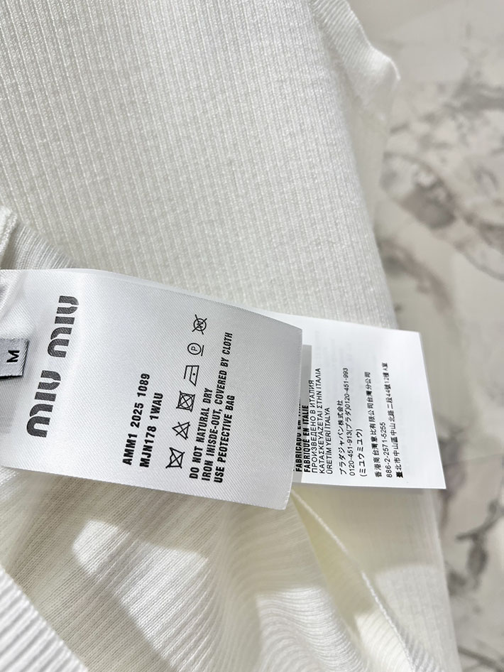 最高級MiuMiuスーパーコピー ミュウミュウ服コピー コットン ニット タンクトップ MMV075_12ZL_F0009_S_231 miumiu タンクトップ レディース - 画像 (3)