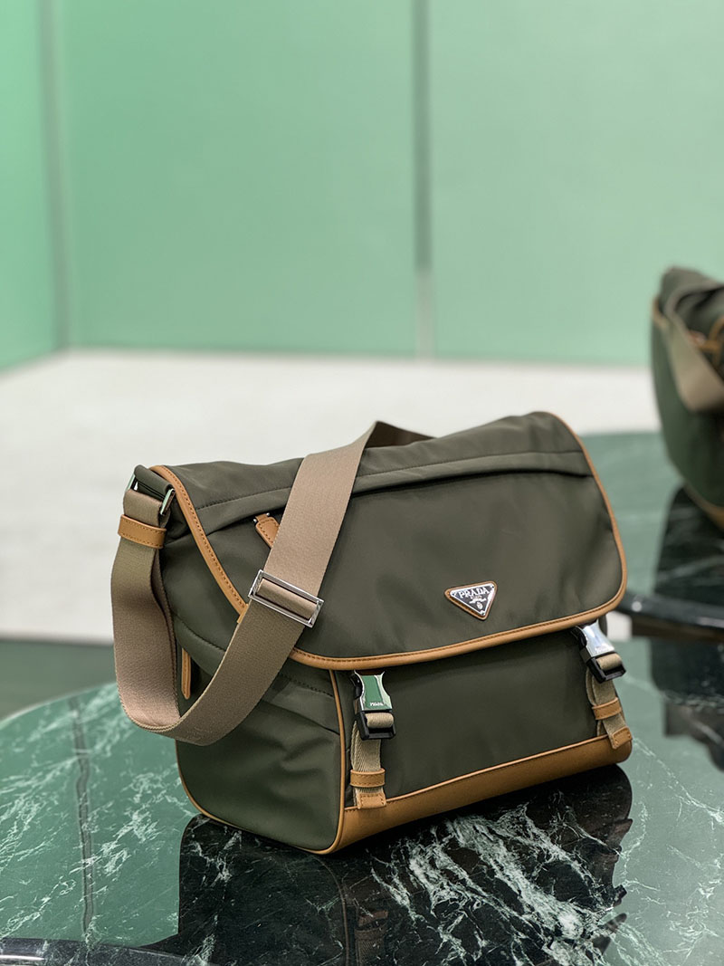 プラダ アウトレット PRADA ラージRe-Nylonレザーショルダーバッグ 2VD052_384_F041O_V_OBF カーキグリーン H品 プラダ ナイロンバッグ 人気 - 画像 (9)