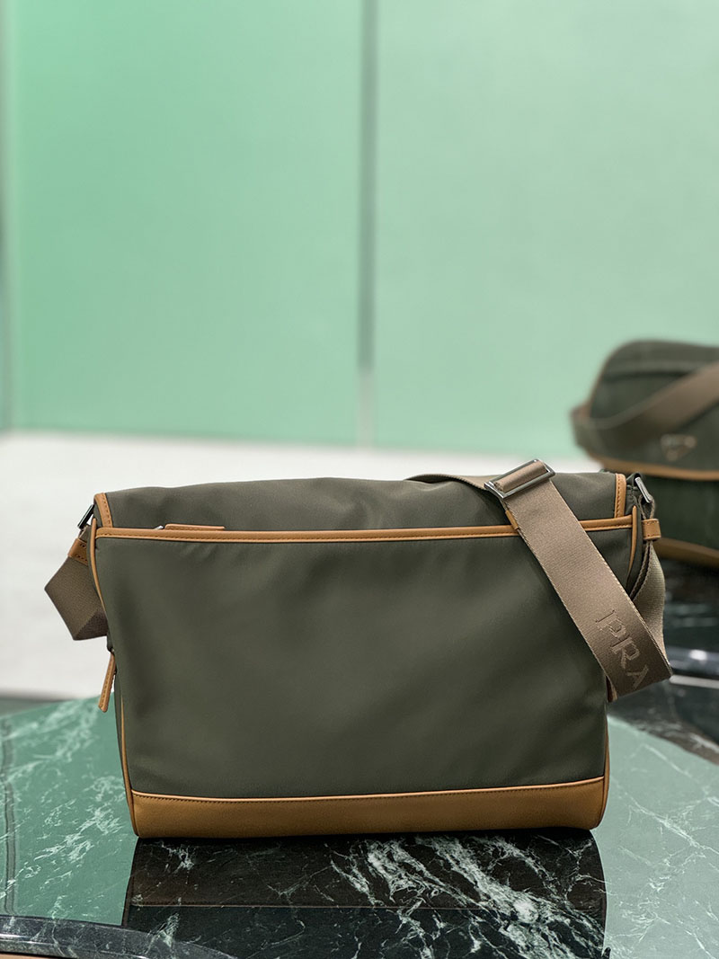 プラダ アウトレット PRADA ラージRe-Nylonレザーショルダーバッグ 2VD052_384_F041O_V_OBF カーキグリーン H品 プラダ ナイロンバッグ 人気 - 画像 (8)